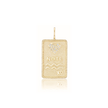 Diamond Love Note Gold Token Charm