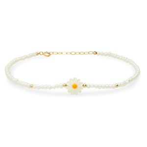 Blooming Daisy & Pearl Anklet