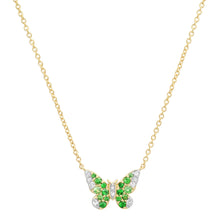 Mini Ombre Semi Precious and Diamond Butterfly Necklace