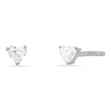 Prong Set Diamond Heart Stud Earrings