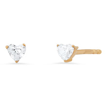 Prong Set Diamond Heart Stud Earrings