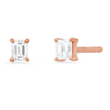 Prong Set Emerald Cut Diamond Stud Earrings
