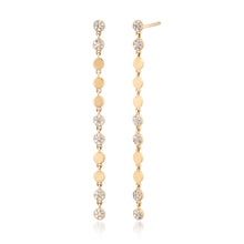 Sleek Diamond Disk Drop Earrings