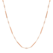Gold Bar & Diamond Bezel Necklace