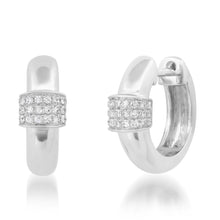 Diamond Adorned Gold Huggie Earrings