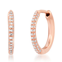 Three Sided Diamond Huggie Earrings