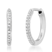 Three Sided Diamond Huggie Earrings