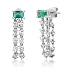 The Rocky Amethyst or Emerald or Blue Topaz & Diamond Chain Wrap Earrings