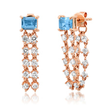 The Rocky Amethyst or Emerald or Blue Topaz & Diamond Chain Wrap Earrings