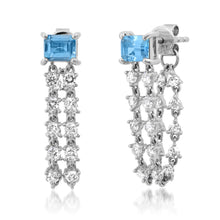 The Rocky Amethyst or Emerald or Blue Topaz & Diamond Chain Wrap Earrings