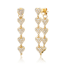 Heart of Gold & Diamond Chain Wrap Earrings