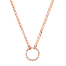 Open Front Diamond Enhancer Gold Bar Necklace