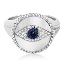 Protected Evil Eye Sapphire & Diamond Signet Ring