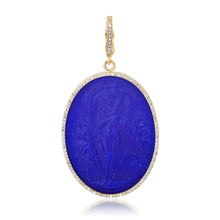 One of a Kind Murano Glass Venus Cameo Pendant & Diamond Frame