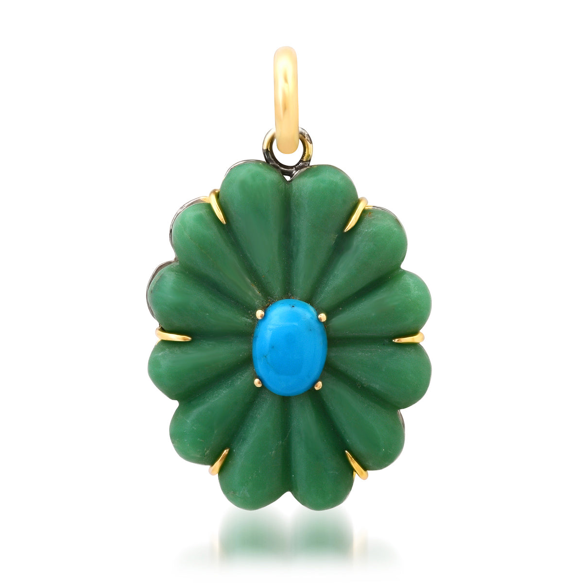 Turquoise flower pendant, sterling silver, Persian turquoise, flower shape, kinetic pendant, 2024 unique pendant, one of a kind, birthstone gift