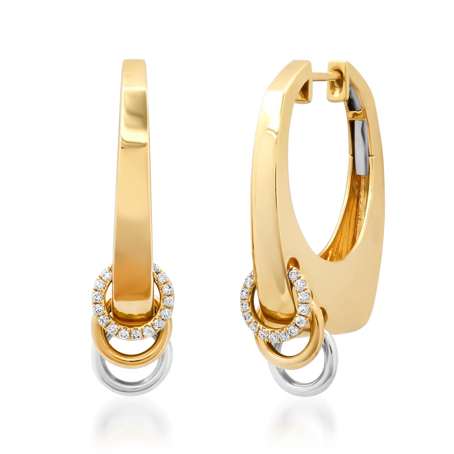 Grace Gold & Diamond Hoop Earrings