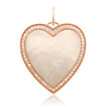 Jumbo Malachite or Mother of Pearl Heart Pendant