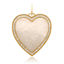 Jumbo Malachite or Mother of Pearl Heart Pendant