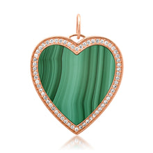 Jumbo Malachite or Mother of Pearl Heart Pendant