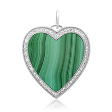 Jumbo Malachite or Mother of Pearl Heart Pendant