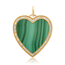 Jumbo Malachite or Mother of Pearl Heart Pendant