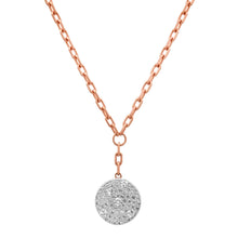 Diamond Disk Drop Link Necklace