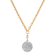 Diamond Disk Drop Link Necklace
