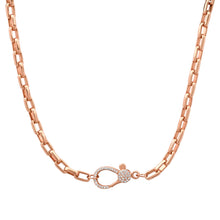 Lovely Linked Gold Chain Necklace & Diamond Clasp