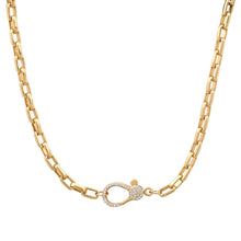 Lovely Linked Gold Chain Necklace & Diamond Clasp
