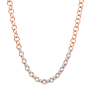 Chain Link & Diamond Charm Necklace 