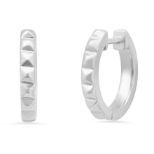 Mini Pyramid Huggie Hoop Earrings