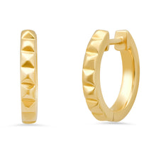 Mini Pyramid Huggie Hoop Earrings