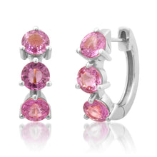 Brilliant Pink Sapphire Hoop Earrings