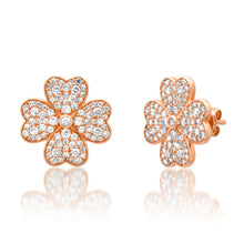 Pave Diamond Lucky Clover Statement Stud Earring