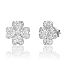 Pave Diamond Lucky Clover Statement Stud Earring