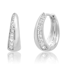 Split Diamond & High Polish Gold Huggie Hoop