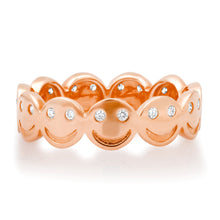 Gold & Diamond Smiley Face Eternity Band Ring