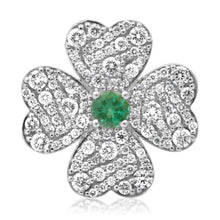 Good Luck Diamond & Emerald Clover Ring