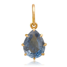 Small Pear Shaped Scalloped Gemstone Charm