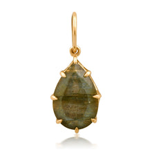 Small Pear Shaped Scalloped Gemstone Charm
