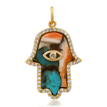 Evil Eye Diamond & Gemstone Hamsa Charm