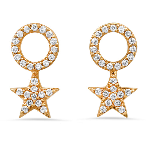 Shimmering Diamond Pave Star Earring Charms