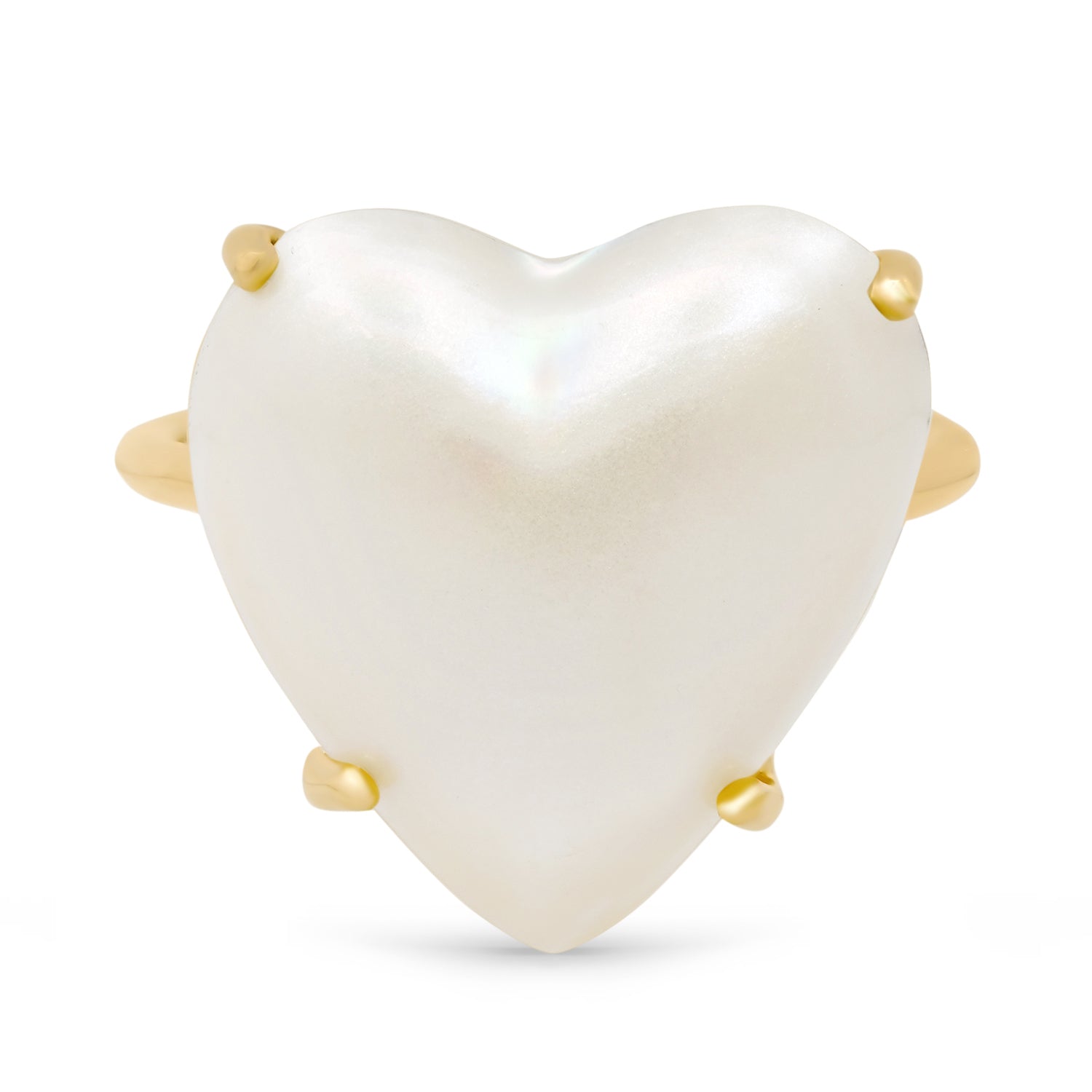 Pearl Heart Signet Ring