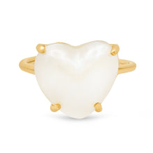 Pearl Heart Signet Ring