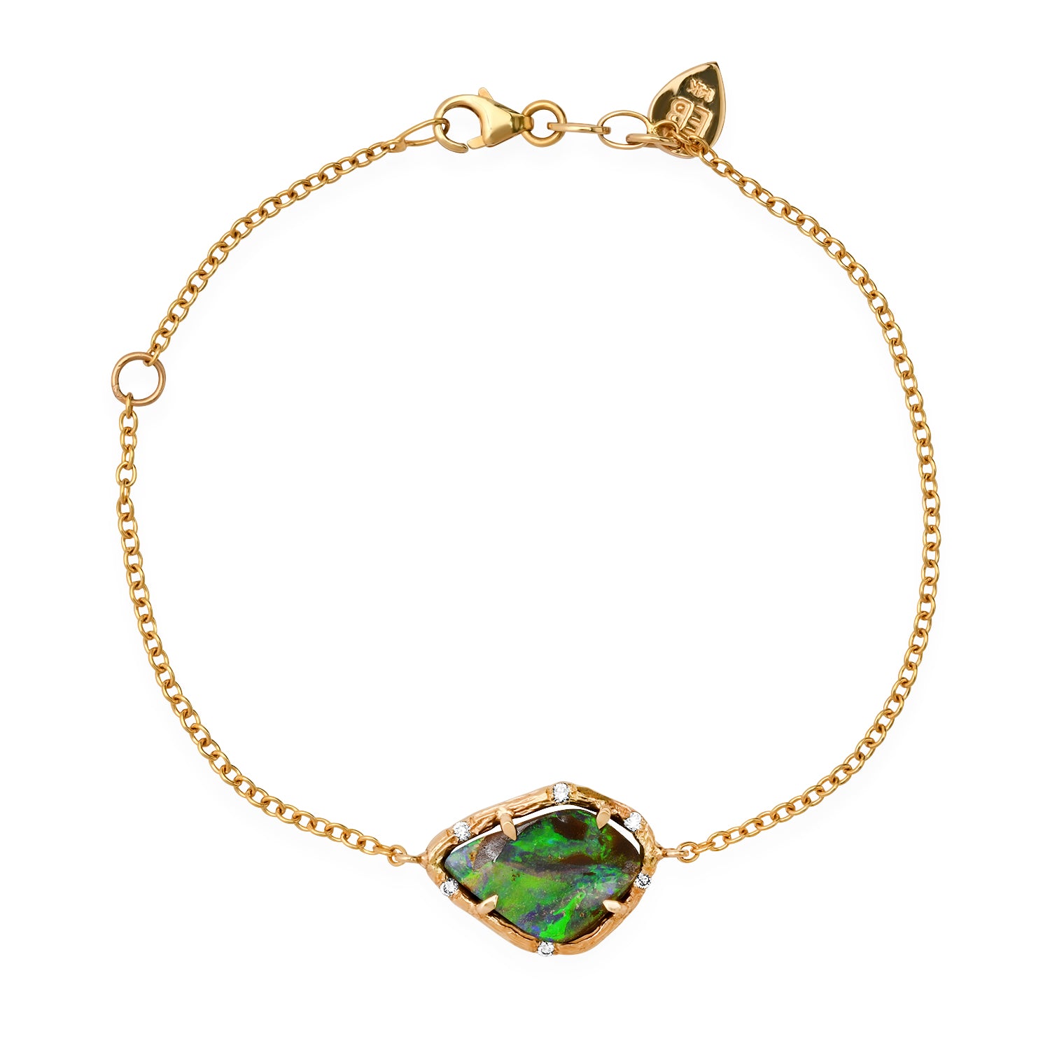 One Of A Kind Opal & Scattered Diamond Bracelet