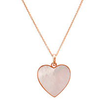 Double Sided Mother Of Pearl & Diamond Heart Necklace