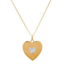 Double Sided Mother Of Pearl & Diamond Heart Necklace