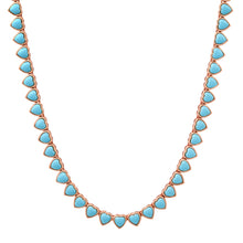 Jumbo Bezel Set Turquoise Heart Tennis Necklace