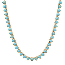 Jumbo Bezel Set Turquoise Heart Tennis Necklace