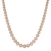 Round Bezel Set Miracle Plate Diamond Illusion Tennis Necklace